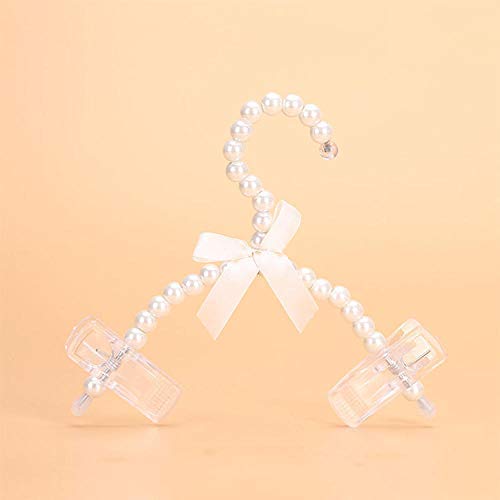 SAASNY Fashion 20cm Pearl Bow Clothes Clothing Hangers for Kids Children Pet Dog Cat 10 Pieces Ideal for Home and Shops