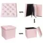 B FSOBEIIALEO Storage Ottoman Cube, Velvet Tufted Folding Ottomans with Lid, Footstool Rest Padded Seat for Bedroom (Pink, Medium) B FSOBEIIALEO Storage Ottoman Cube, Velvet Tufted Folding Ottomans with Lid, Footstool Rest Padded Seat for Bedroom (Pink, Medium)