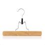 HANGERWORLD 5 Natural Wooden 9.8inch Clamp Clothes Garment Pant Skirt Hangers Felt Lining