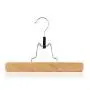 HANGERWORLD 12 Natural Wooden 9.8inch Clamp Clothes Garment Pant Skirt Hangers Felt Lining