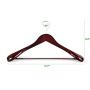 TOPIA HANGER Set of 6 Luxury Mahogany Wooden Coat Hangers, Premium Wood Suit Hangers, Glossy Finish with Extra-Wide Shoulder, Thicker Chrome Hooks & Anti-Slip Bar CT02M