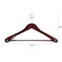 TOPIA HANGER Set of 6 Luxury Mahogany Wooden Coat Hangers, Premium Wood Suit Hangers, Glossy Finish with Extra-Wide Shoulder, Thicker Chrome Hooks & Anti-Slip Bar CT02M