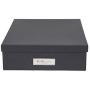 Bigso Oskar Fiberboard Label Frame Document Letter Box, 3.3 x 10.2 x 13.8 in, Dark Grey