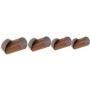 Coat Hooks Natural Wooden Coat Hangers Pack of 4 Wall Mounted Wall Hooks Hat Organizer Clothes Rack(Black Walnut, 2.4 inch)