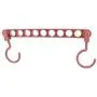 WEIHEEE Multi-Function Folding Hanger a Space Saving Hanger Clothes Home Bedroom Storage Shelf,(Dark) red