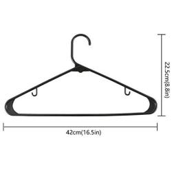 SMART ONYE Pack of 50 Everyday Standard Premium Plastic Hangers Black-Durable & Slim Space Saving Tubular Clothes Hangers