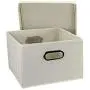 Household Essentials Fabric Storage Boxes with Lids and Handles, Natural Household Essentials Fabric Storage Boxes with Lids and Handles, Natural
