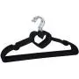 elegantstunning 10Pcs Loving Heart Flocking Clothes Hanger for Bedroom Storage Black elegantstunning 10Pcs Loving Heart Flocking Clothes Hanger for Bedroom Storage Black