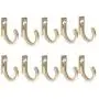 10PCS Single Prong Hook Mini Size Wall Mounted Retro Cloth Hanger for Coats Hats Towels Keys,Golden