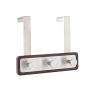 JackCubeDesign Wood Over The Door Rack Hanger Coat Organizer Key Holder Clothes Hat Hanger with 3 Strong Steel Hooks (Wood, 8.66 x 2.4 inches) ? :MK423B