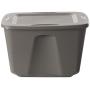Homz Plastic Storage Tote Boxes with Lid, 18 Gallon, Cool Grey, Stackable, 8-Pack