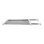 BAOYOUNI Tension Rod Shelf Expandable Closet Organizer Heavy Duty Adjustable Clothes Hanger Rack DIY Space Saver Layered Separator Divider 27.17-36.02, Ivory