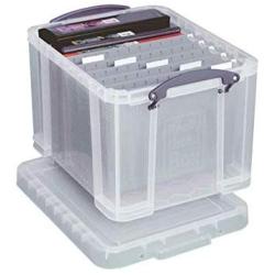 Really Useful Boxes(R) Plastic Storage Box, 32 Liters, 12in.H x 14in.W x 19in.D, Clear, 32C