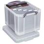 Really Useful Boxes(R) Plastic Storage Box, 32 Liters, 12in.H x 14in.W x 19in.D, Clear, 32C