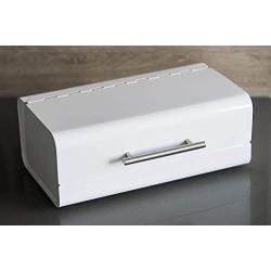 White Sleek Modern Bread Boxes For Kitchen Counter - Steel Bread Storage Bin By Cooler Kitchen