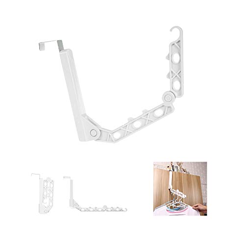 HJYPYJ Magic Hanger,Wall-Mounted Stainless Steel + ABS Folding Hanger,Portable Space-Saving Organizer Hangers, Detachable/White / 1 pcs