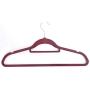Longlaster 10pcs 450.524.5 Plastic Flocking Clothes Hangers with Rail Wine Red