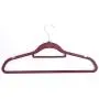 Longlaster 10pcs 450.524.5 Plastic Flocking Clothes Hangers with Rail Wine Red Longlaster 10pcs 450.524.5 Plastic Flocking Clothes Hangers with Rail Wine Red