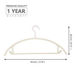 Premium Velvet Hangers (Pack of 50) Heavyduty- Non Slip No Shoulder Bump Suit Hangers - Copper/Rose Gold Hooks,Space Saving Clothes Hangers,Rounded Hangers for Coat,Sweater,Jackets,Pants,Shirt(Ivory)