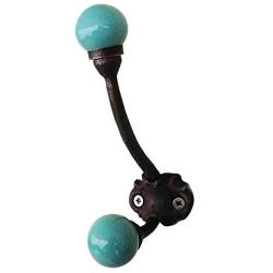 Indianshelf Handmade 1 Artistic Vintage Green Iron Solid Key Hooks Hangers/Key Holder for Wall Decorative