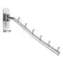 Folding Clothes Rack, Stainless Steel Wall Mounted Clothes Hanger with 6 Hooks Heavy Duty Swing Clothes Holder Closet Storage Organizer Modern Durable Drying Rack Hook Polished Finish ( 2 Pack )