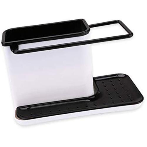 Hengory 2-in-1Kitchen Sink Sponge Holder Dish Cloth Hanger ABS Kitchen Sink Organization Basket for Sponges Dishcloth Kitchen In Sink Caddy Kitchen Sink Storage Organizer
