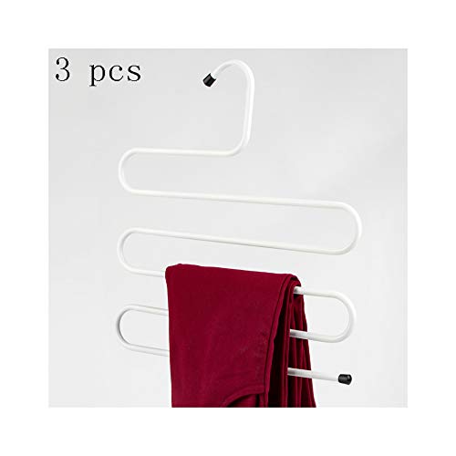 HJYPYJ Magic Hanger,Multi-Layer Storage Folding Hanger,Type s Iron Trouser Hangers,Space-Saving Organizer Hanger Not Easily Deformed/White / 35x32cm