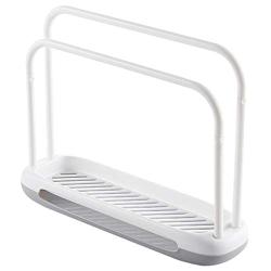 Vaorwne Rag Soap Rack Plastic Countertop Organizer Rack Detachable Dishcloth Sponge Drying Rack Dish Cloth Desktop Rack Hanger Removable Towel Sponge Holder Stand Rack Kitchen(White)