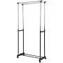 Genuine store Garment Racks, Double Rail Adjustable Rolling Clothing Laundry Rack - Heavy Duty Clothes Hangers with Wheels - Easy to Assemble