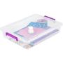 IRIS USA, Inc. MLB-360 Large Modular Latching Box-Purple Handle, 6 Pack, Clear/Violet