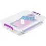 IRIS USA, Inc. MLB-360 Large Modular Latching Box-Purple Handle, 6 Pack, Clear/Violet