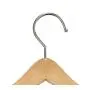 NAHANCO MINI6 Deluxe Flat Wooden Pet, Doll Clothes, Accessory, Jewelry Hanger with Chrome Hook Ball end, 6", Natural (Pack of 100)