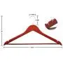 Bartnelli Suit Hangers with Non-Slip Bar for Pants, Jeans and Trousers ? Solid Wooden Jacket and Coat Hangers with Chrome Swivel Hook ? Polished Cherry Finish- Pack of 20