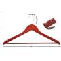 Bartnelli Suit Hangers with Non-Slip Bar for Pants, Jeans and Trousers ? Solid Wooden Jacket and Coat Hangers with Chrome Swivel Hook ? Polished Cherry Finish- Pack of 20