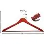 Bartnelli Suit Hangers with Non-Slip Bar for Pants, Jeans and Trousers ? Solid Wooden Jacket and Coat Hangers with Chrome Swivel Hook ? Polished Cherry Finish- Pack of 20