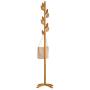 JPYMJ Standing Coat Rack Tree Stylish Wooden Hat Coat Rail Stand Rack Clothes Jacket Umbrella Storage Hanger Organiser 175CM(Wood Color) (Color : B)