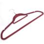 Home 10pcs Plastic Flocking Clothes Hangers with Rail Clothing Organizer