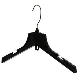 Mainetti 3328 Heavy Duty Black Plastic Hangers With Standard Rotating Metal Hook, Great For Jackets/Coats/Outerwear, 17-Inch (Value Pack Of 100)