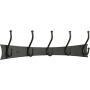 RTZEN Decorative Wrought Iron 5 Hooks Coat and Hat Rack | Wall Mount Entry Multi Hook Hanger | Black Clothes Holder | Handmade Décor