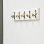 Amazon Basics Wall Mounted Contemporary Metal Single Coat Hooks - Antique Brass, 5-Pack