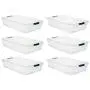 Rubbermaid Cleverstore Clear 41 QT Pack of 6 Stackable Plastic Storage Containers with Durable Latching Clear Lids Rubbermaid Cleverstore Clear 41 QT Pack of 6 Stackable Plastic Storage Containers with Durable Latching Clear Lids