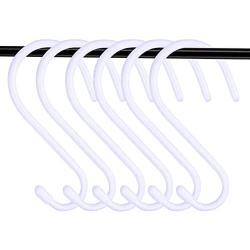 DINGEE 6 inch Long S Hooks Heavy Duty White Non-Slip Vinyl Coated (6 Pack) Metal Steel Large S Hooks for Hanging Plants Closet Rod Jeans Plants Jewelry Kitchen Pot Pan Cups Towels Hats