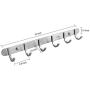 Coat Hook Rack Brushed Nickel - Sagmoc 16-Inch Coat&Towel Hook Rail Wall Mounted with 6 Hooks, Durable Wall Hangers for Bedroom, Bathroom, Foyer, Hallway (SUS304 Stainless Steel)