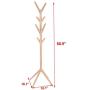 High-Grade Solid Wooden Tree Coat Rack Stand with 8 Hooks - Super Easy Assembly NO Tools Required Coat Rack Hallway/Entryway - Hall Trees Coat Hanger Stand for Clothes, Hats, Bags (Square Base)