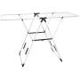 Tangkula Clothes Drying Rack, Collapsible Laundry for Sweaters Socks Underwear with Shoe Holder & 2 Shelves, Study Steel Frame Space Saving Adjustable Hanging Foldable Drying Rack (White)