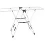 Tangkula Clothes Drying Rack, Collapsible Laundry for Sweaters Socks Underwear with Shoe Holder & 2 Shelves, Study Steel Frame Space Saving Adjustable Hanging Foldable Drying Rack (White)