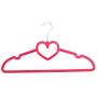 Mongjim 10pcs 42x23x0.5cm Heart Style Plastic Flocking Clothes Hangers Rose Red