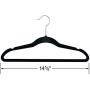 Premium Quality Thin Velvet Petite Hangers - 50 Pack - Black - Heavy Duty Non Slip Black Suit Hangers Swivel Ultra Thin