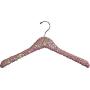 The Great American Hanger Company Pink Sequined Wooden Hanger, Curved 17 Inch Hanger with Hardwood Core and Polished Chrome Swivel Hook