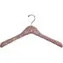 The Great American Hanger Company Pink Sequined Wooden Hanger, Curved 17 Inch Hanger with Hardwood Core and Polished Chrome Swivel Hook